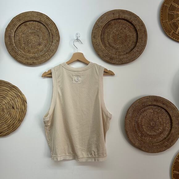 Free People Movement Cream Beige Love Mesh Tank Top Small Activewear Athleisure - Picture 2 of 6